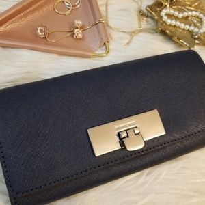 Michael Kors Navy Saffiano Leather Callie Wallet